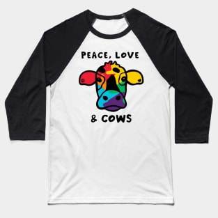 PEACE LOVE & COWS Baseball T-Shirt